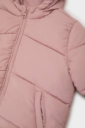 Girls' Waterproof Windbreaker Hooded Puffer Jacket