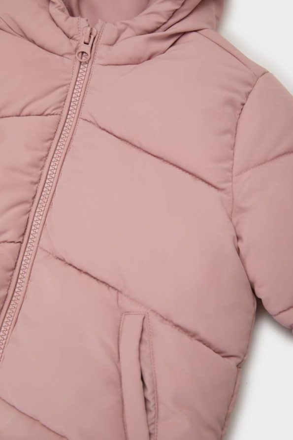 Girls' Waterproof Windbreaker Hooded Puffer Jacket