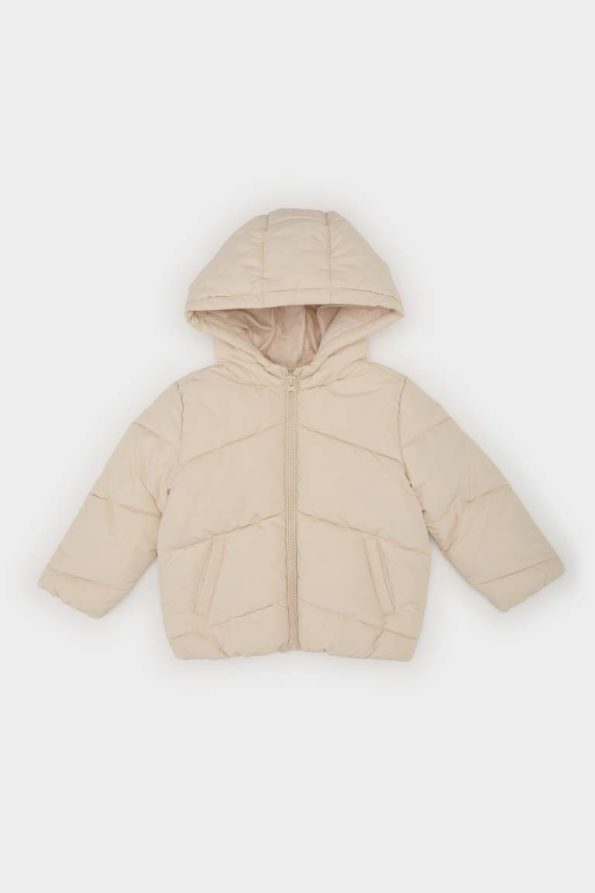 Girls' Waterproof Windproof Hooded Puffer Jacket with Pockets