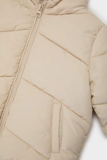 Girls' Waterproof Windproof Hooded Puffer Jacket with Pockets