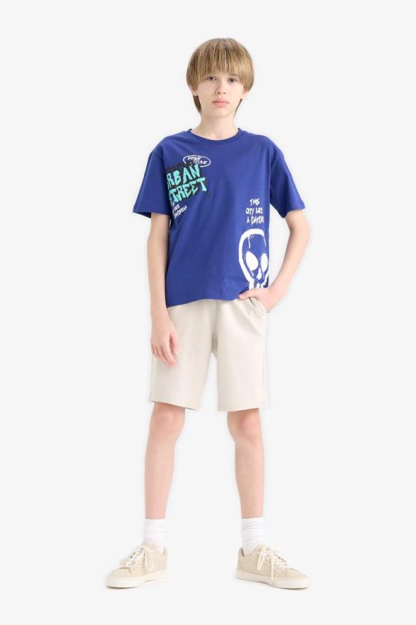 Boys' Printed Crew Neck Short Sleeve T-Shirt