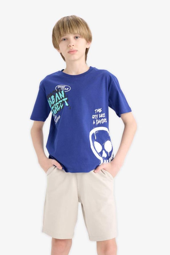 Boys' Printed Crew Neck Short Sleeve T-Shirt