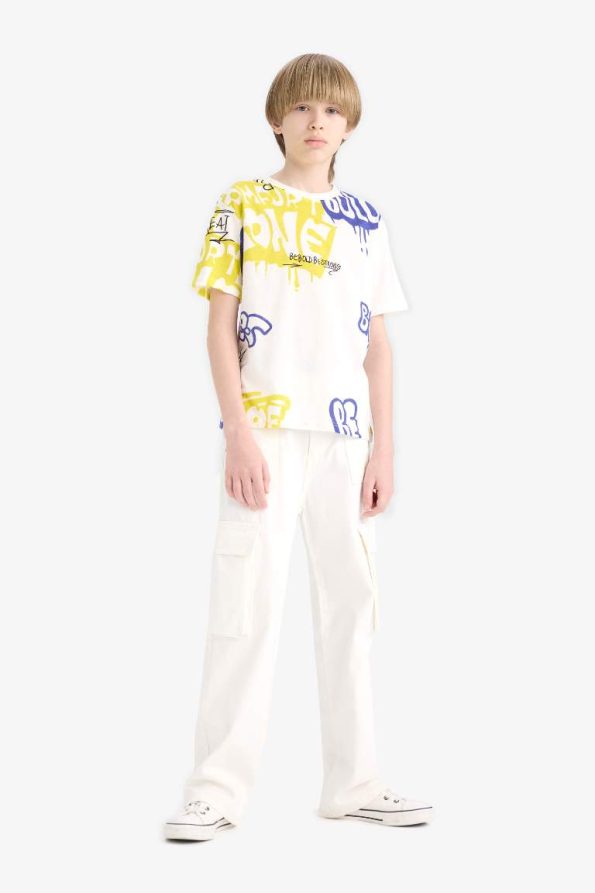 Boys' Printed Crew Neck Short Sleeve T-Shirt