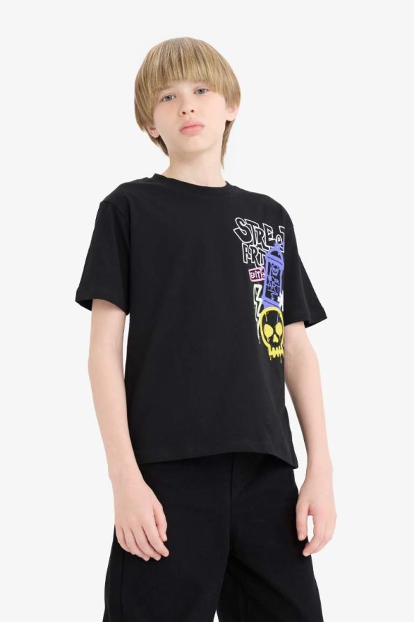 Boys' Printed Crew Neck Short Sleeve T-Shirt