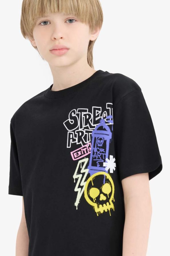 Boys' Printed Crew Neck Short Sleeve T-Shirt