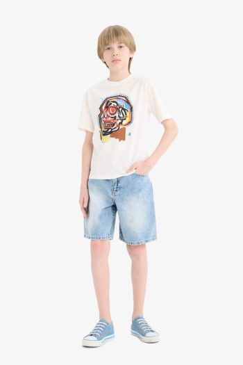 Boys' Printed Short Sleeve Crew Neck T-Shirt