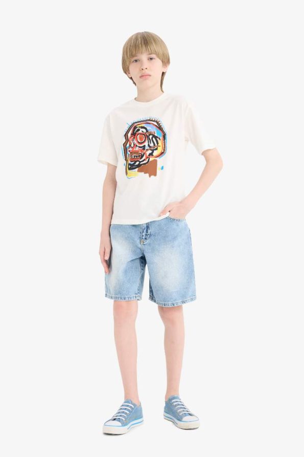Boys' Printed Short Sleeve Crew Neck T-Shirt