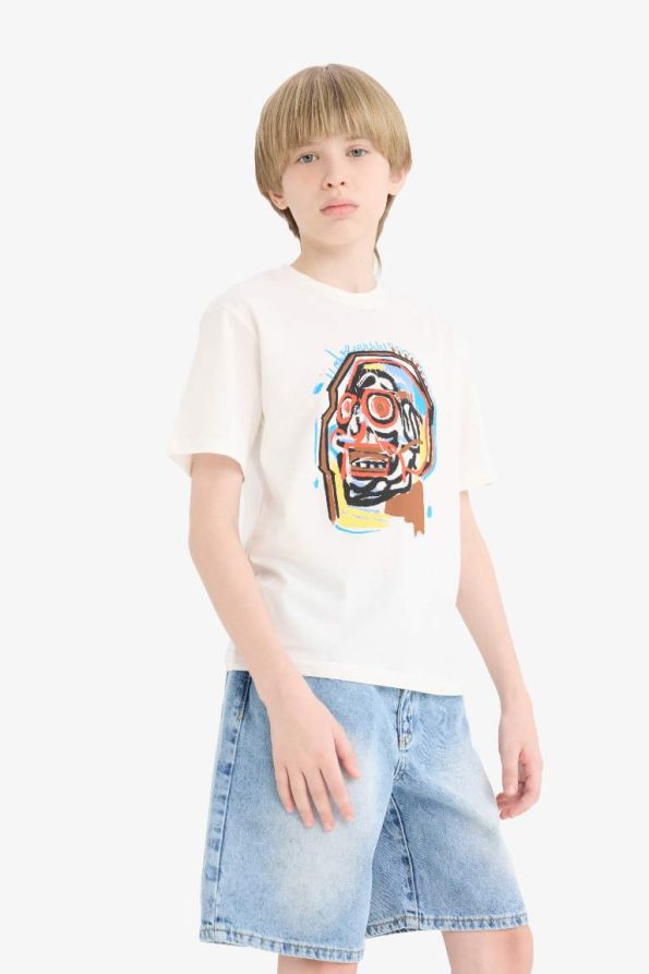Boys' Printed Short Sleeve Crew Neck T-Shirt