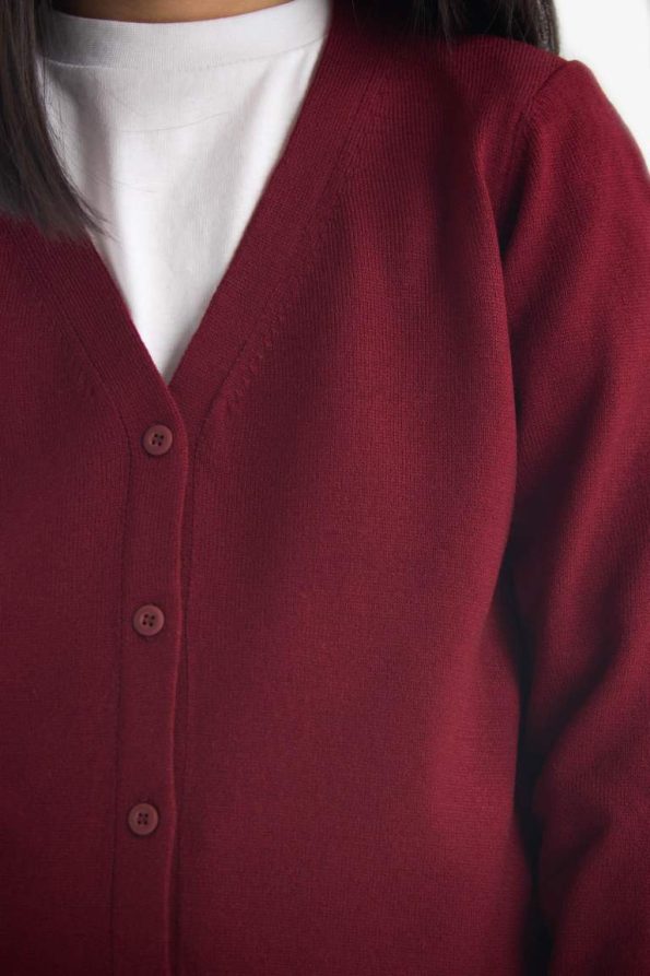 Girls' V-Neck Button-Up School Cardigan