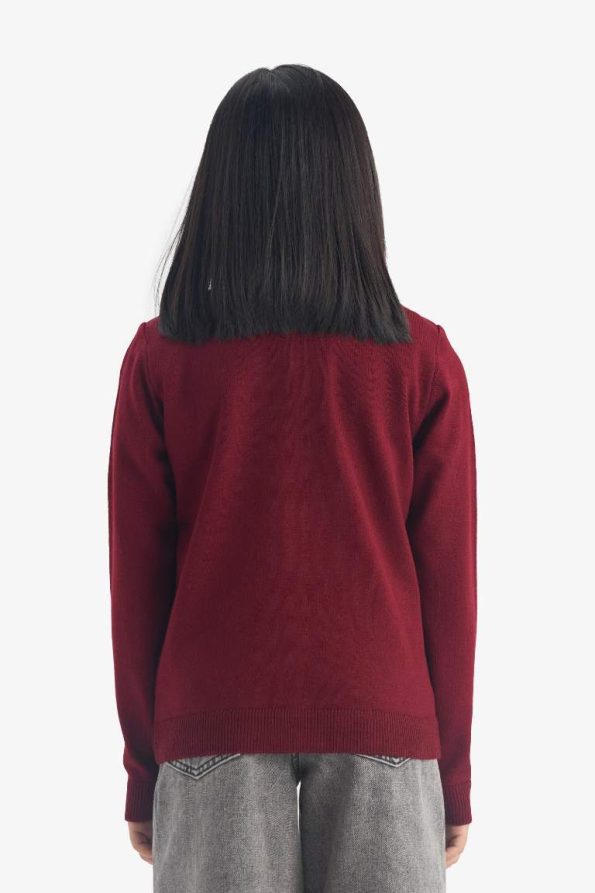 Girls' V-Neck Button-Up School Cardigan