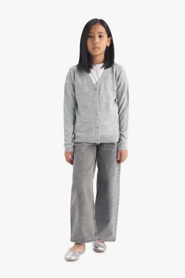 Girls' V-Neck Button-Up School Cardigan