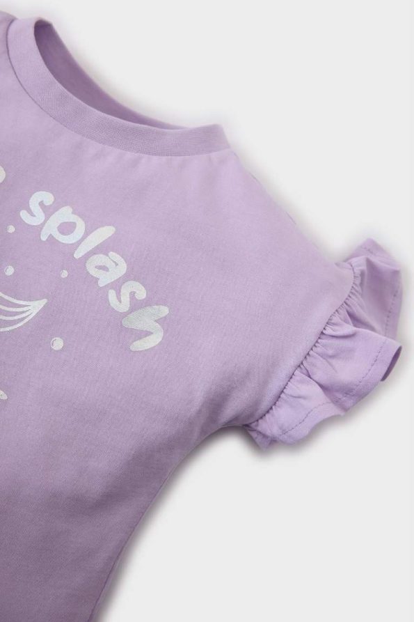 Girls' Short Sleeve Printed Crew Neck T-Shirt