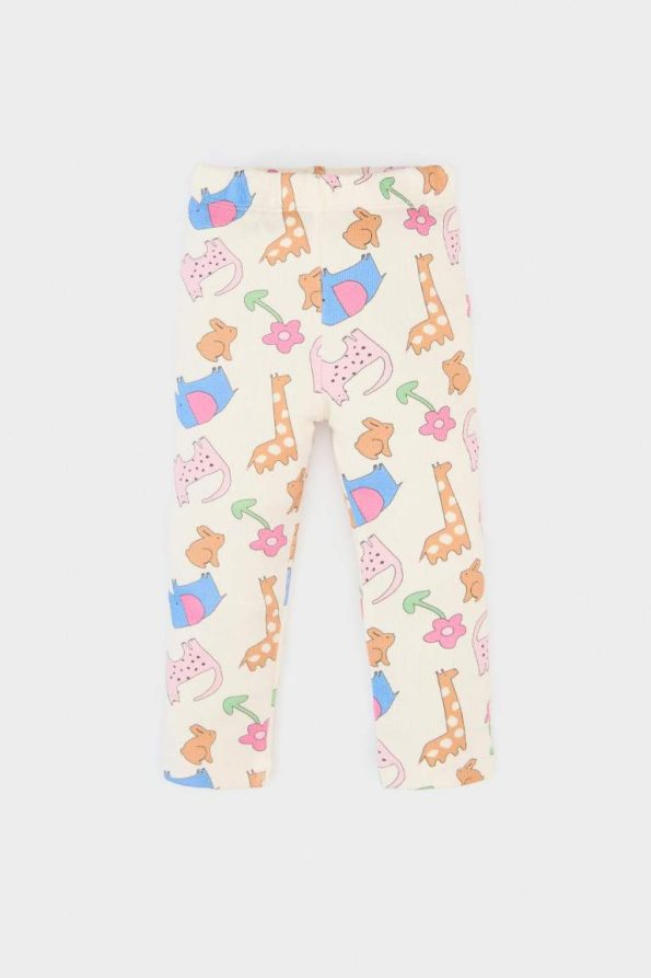 Girls' Animal Print Ribbed Jersey Pants