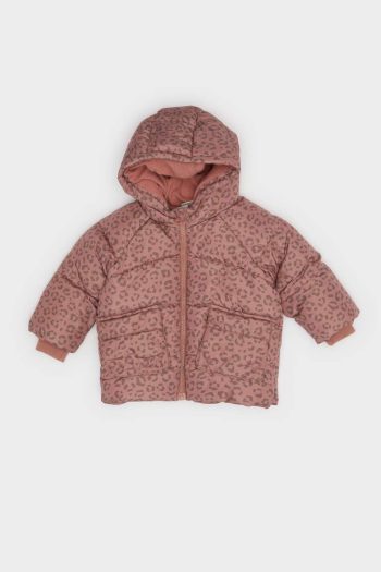 Girls' Waterproof Windproof Hooded Printed Puffer Jacket