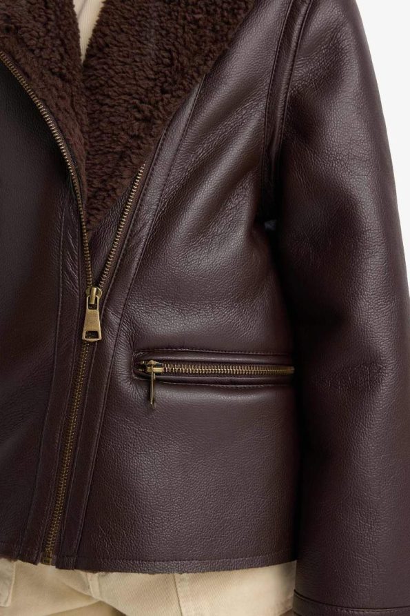Girls' Plush Lined Zip-Up Jacket with Pockets