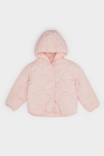 Girls' Waterproof Windproof Quilted Hooded Puffer Jacket