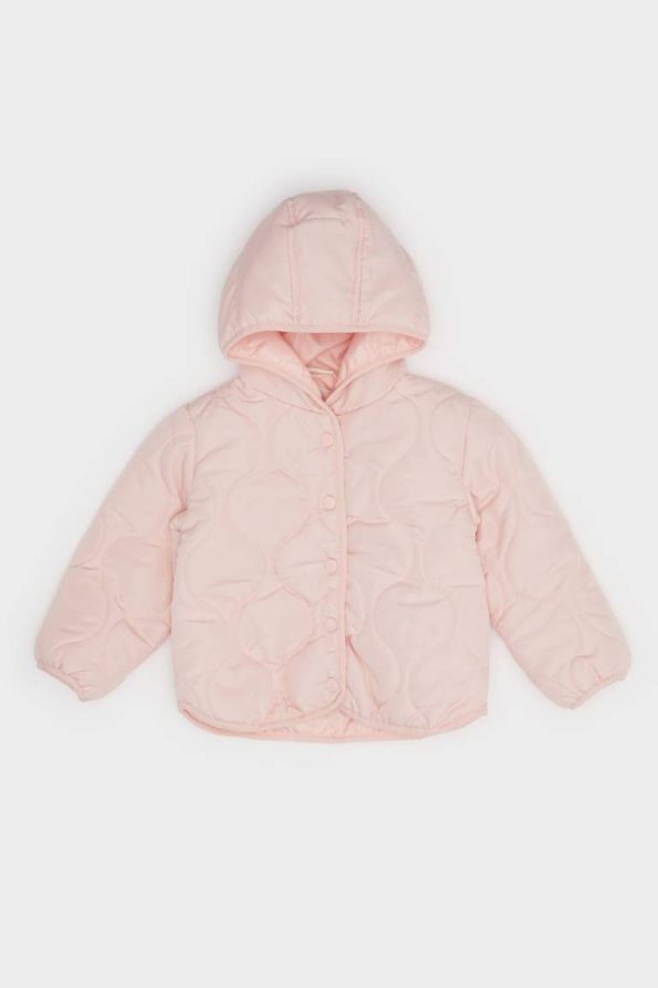 Girls' Waterproof Windproof Quilted Hooded Puffer Jacket