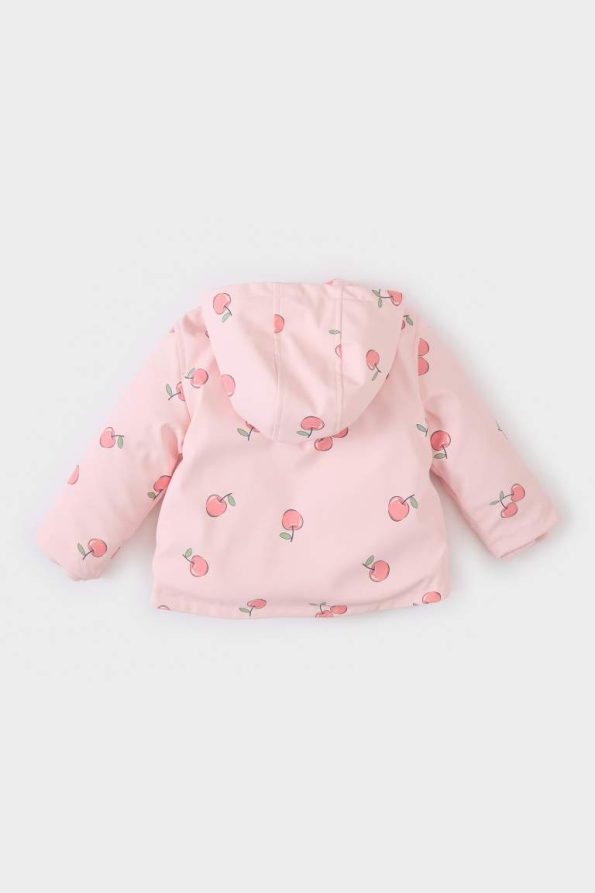 Girls' Waterproof Windbreaker Hooded Jacket with Snap Pockets