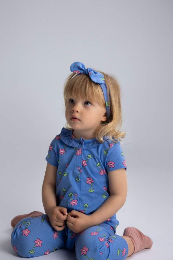 Baby Girl Newborn Floral Short Sleeve Romper and Headband Set
