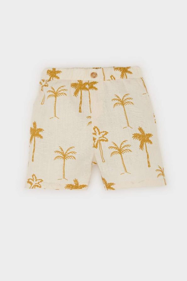 Boys' Tropical Print Short Sleeve Shirt and Elastic Waist Shorts Set