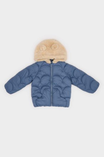 Boys' Hooded Zippered Quilted Jacket