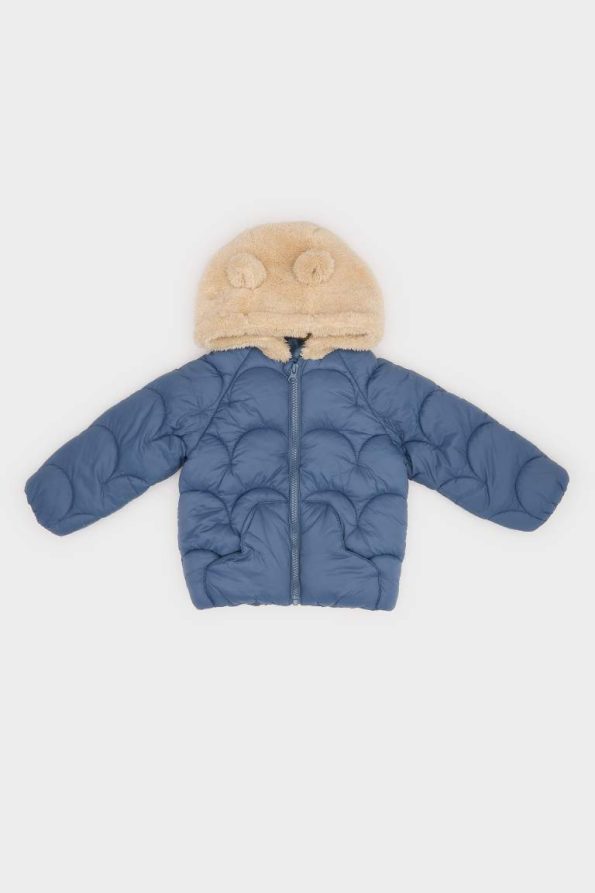 Boys' Hooded Zippered Quilted Jacket