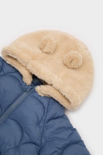 Boys' Hooded Zippered Quilted Jacket