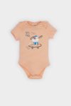 Baby Boy Newborn Printed Ribbed Short Sleeve Bodysuit