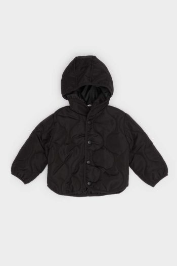 Boys' Waterproof Hooded Snaps Quilted Jacket