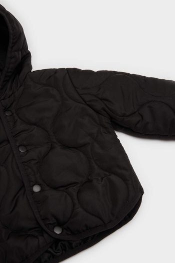 Boys' Waterproof Hooded Snaps Quilted Jacket