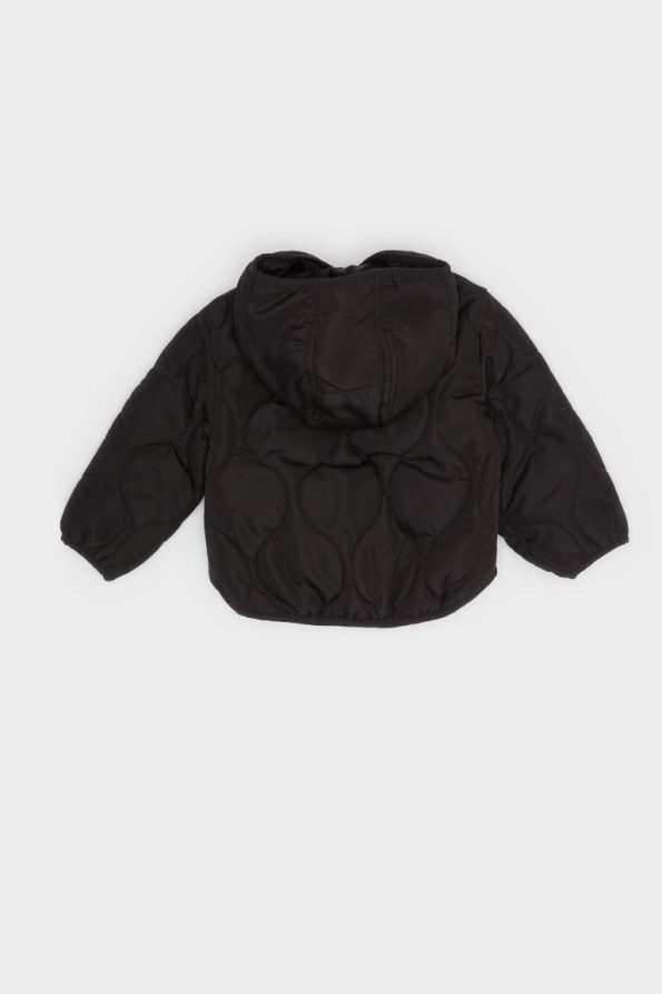 Boys' Waterproof Hooded Snaps Quilted Jacket