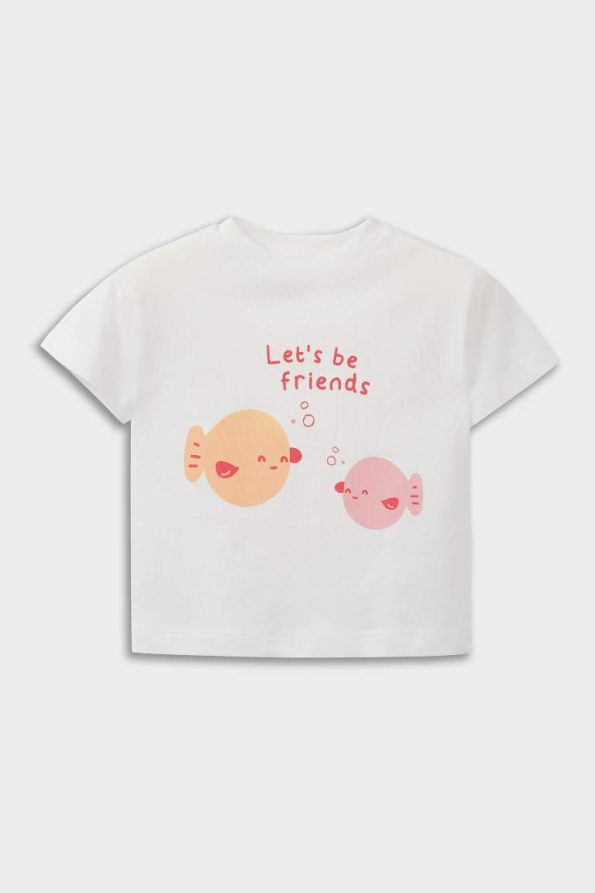 Newborn Baby Girl Short Sleeve Printed T-Shirt Set