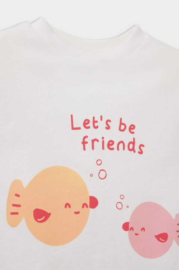 Newborn Baby Girl Short Sleeve Printed T-Shirt Set
