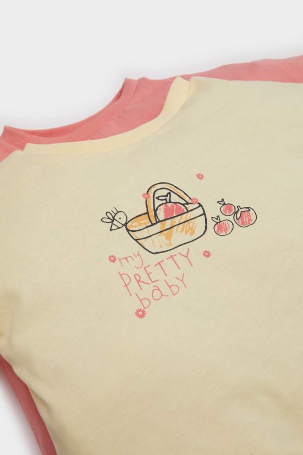 Newborn Baby Girl Short Sleeve Printed T-Shirt Set