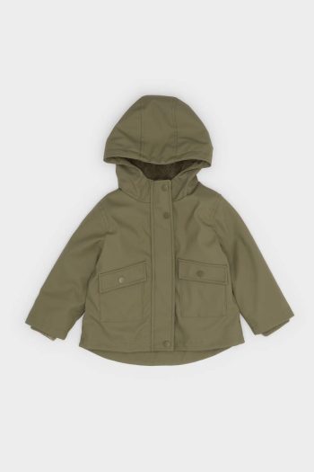 Boys' Waterproof Hooded Snaps Functional Pocket Jacket