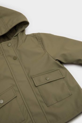Boys' Waterproof Hooded Snaps Functional Pocket Jacket