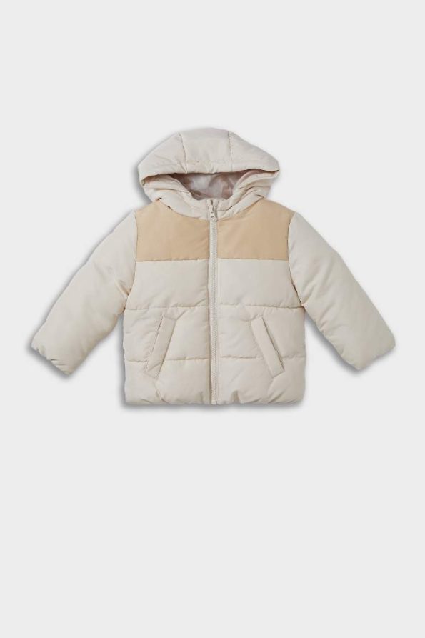 Boys' Waterproof Hooded Zippered Puffer Jacket