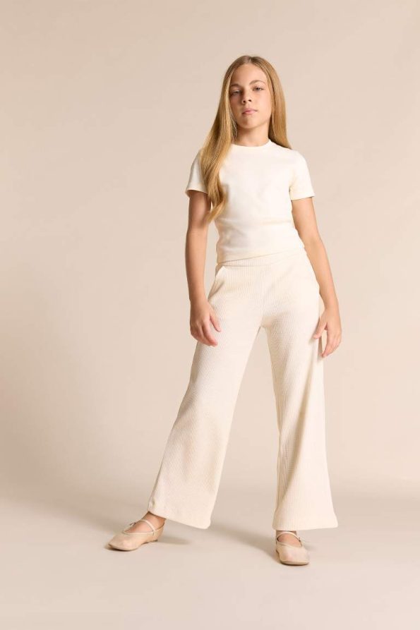 Girls' Wide Leg Waffle Pocket Pants