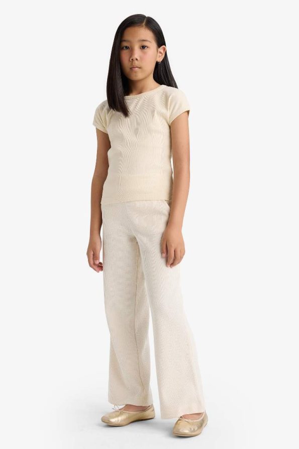 Girls' Wide Leg Waffle Pocket Pants