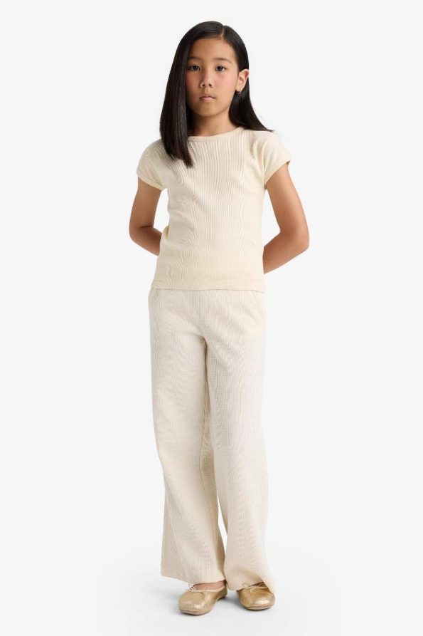 Girls' Wide Leg Waffle Pocket Pants