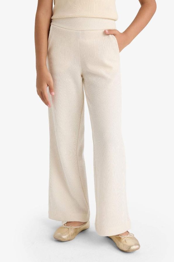 Girls' Wide Leg Waffle Pocket Pants