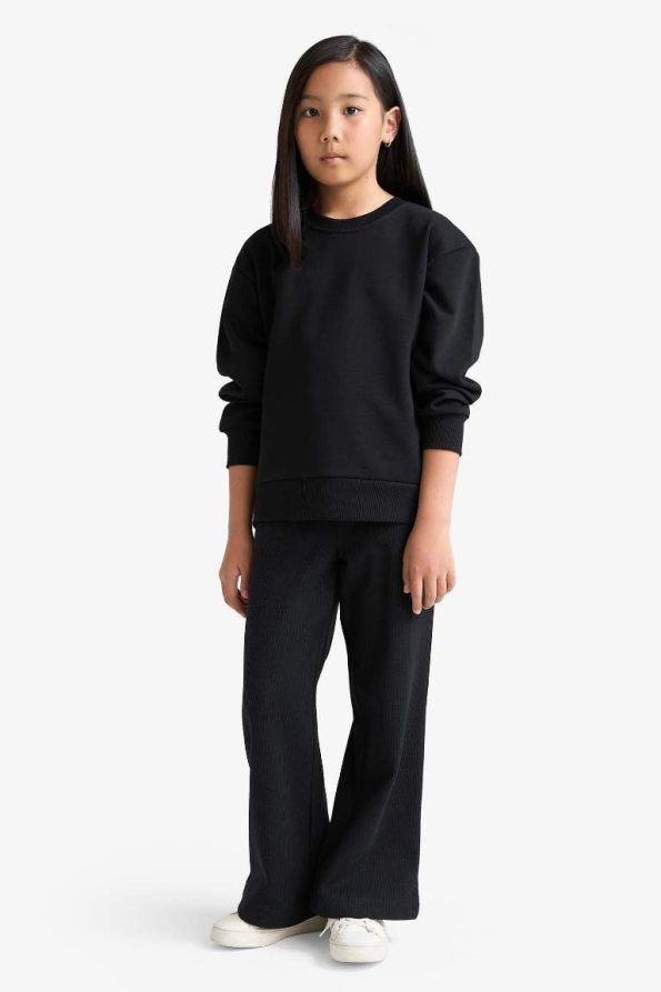 Girls' Wide Leg Waffle Pants