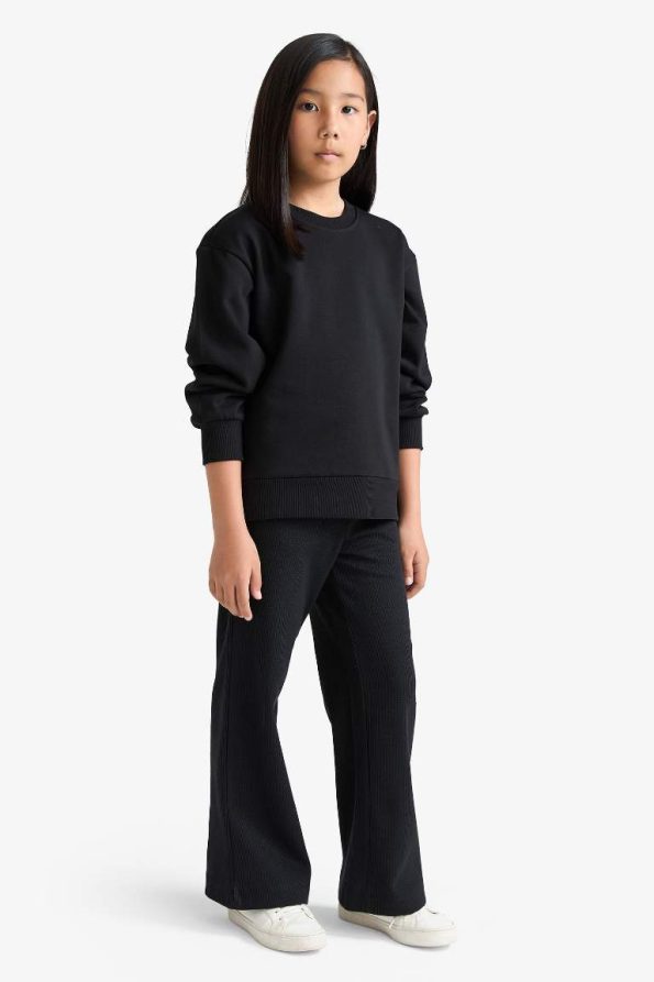 Girls' Wide Leg Waffle Pants