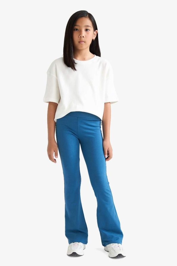 Girls' Flare Fit Ribbed Jersey Pants
