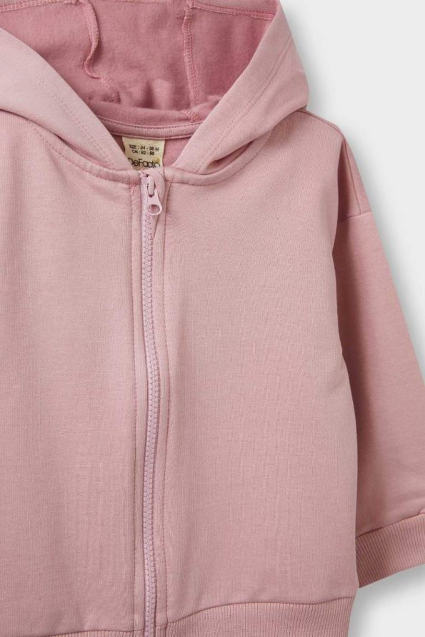 Girls' Hooded Soft Fleece Lined Zip-Up Sweatshirt