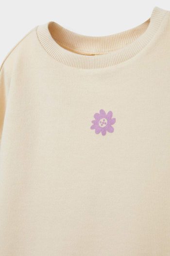 Girls' Floral Print Crew Neck Sweatshirt