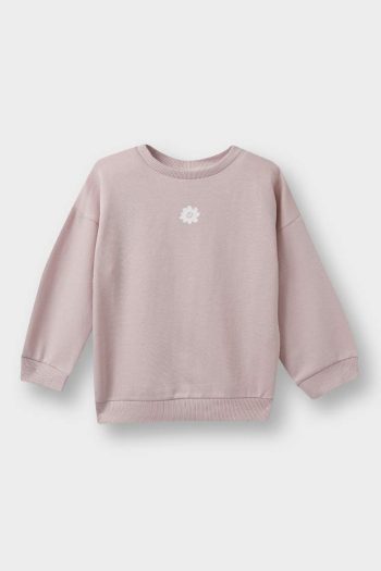 Girls' Floral Sweatshirt with Crew Neck