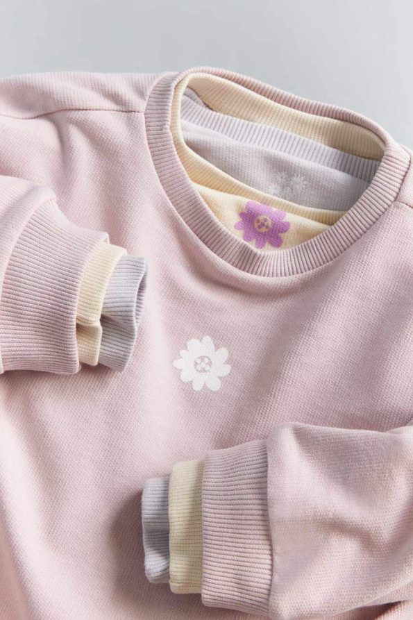 Girls' Floral Sweatshirt with Crew Neck