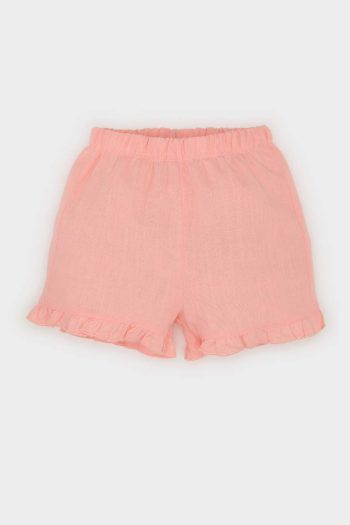 Flower Print Poplin Short Sleeve Top and Elastic Waist Shorts Set for Baby Girls