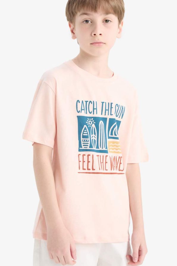Boys' Short Sleeve Printed Crew Neck T-Shirt